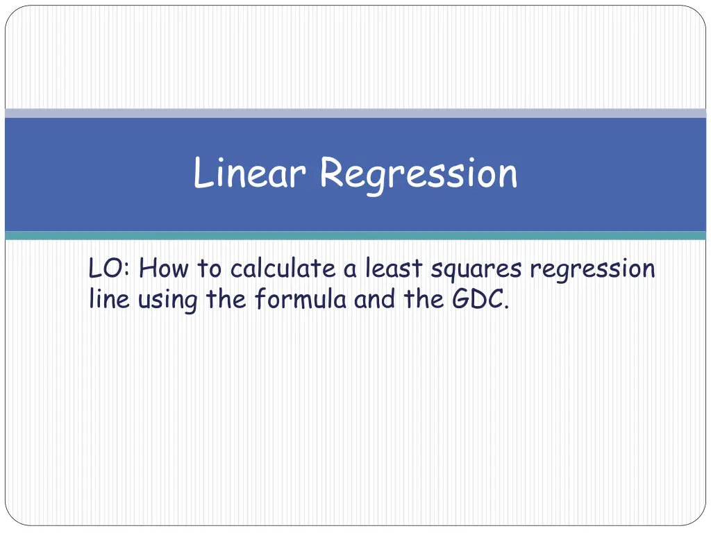 linear regression