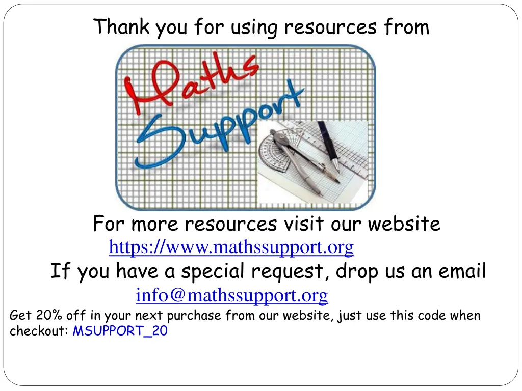 thank you for using resources from