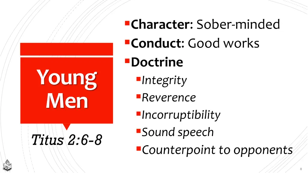 character sober minded conduct good works