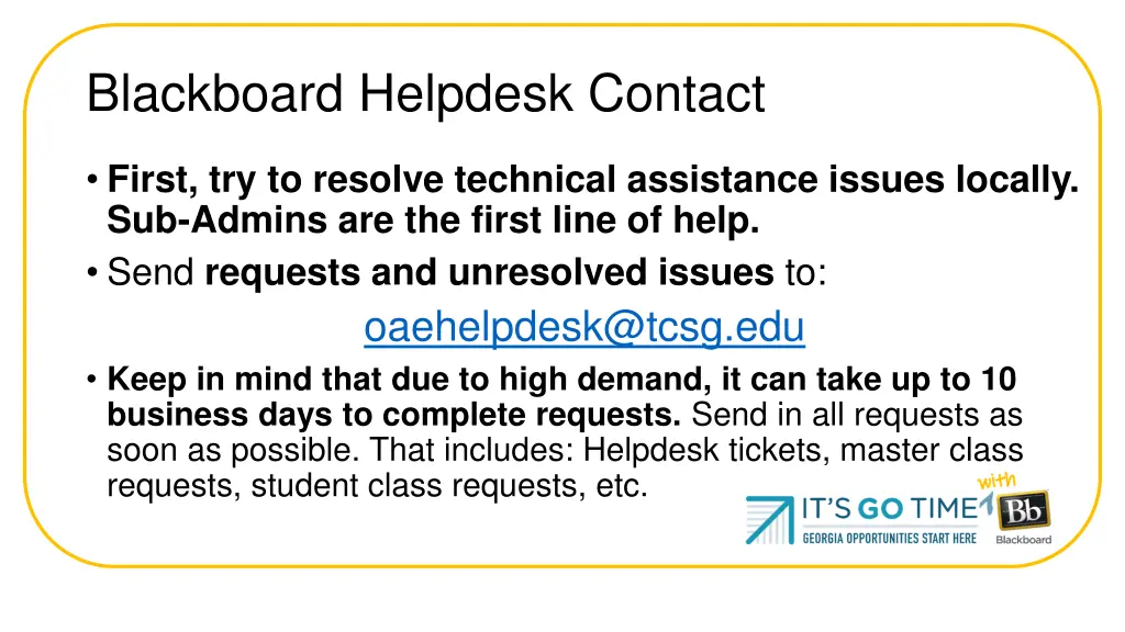 blackboard helpdesk contact