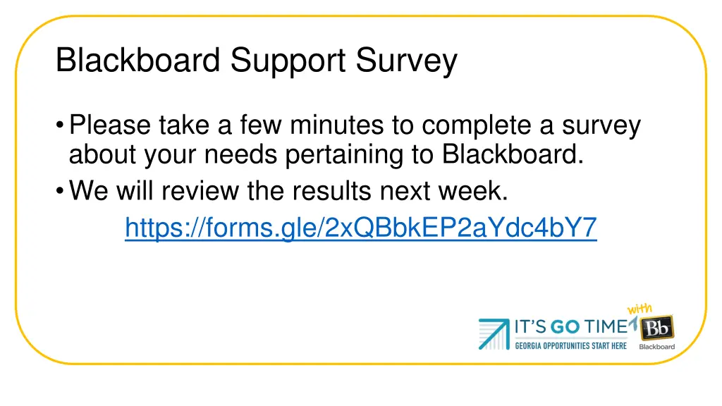blackboard support survey