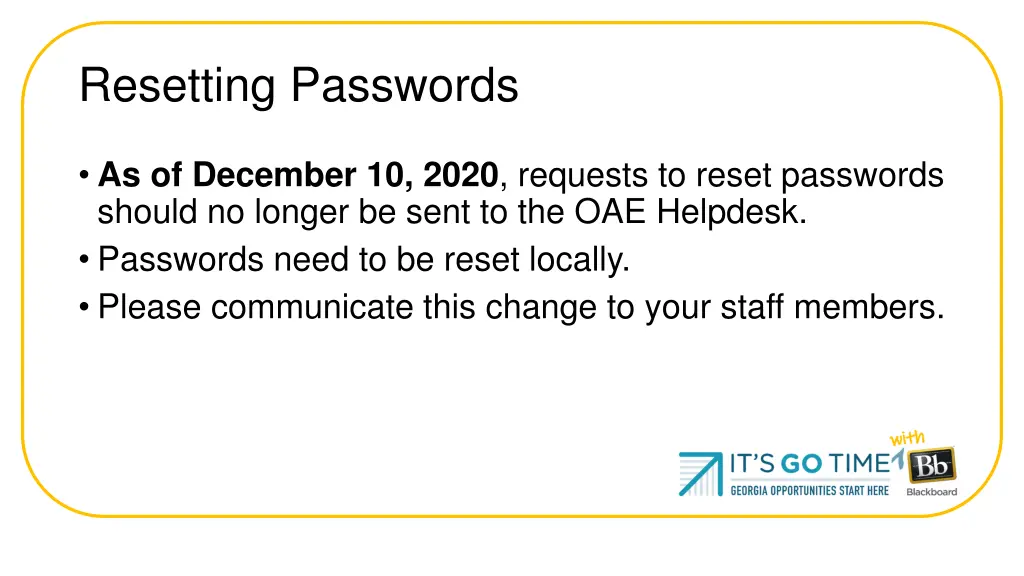 resetting passwords