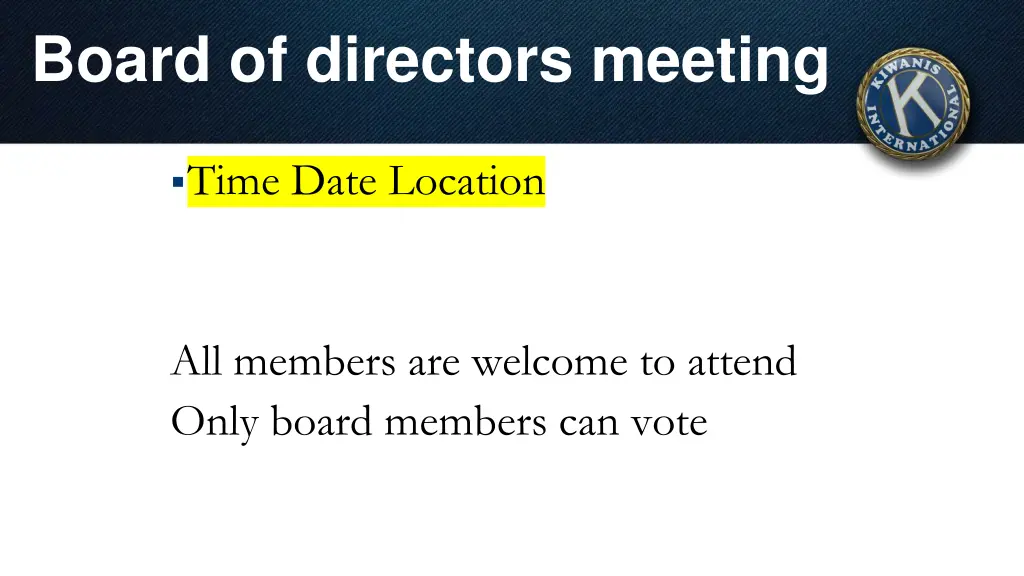 board of directors meeting