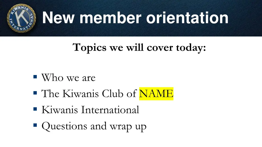 new member orientation 1