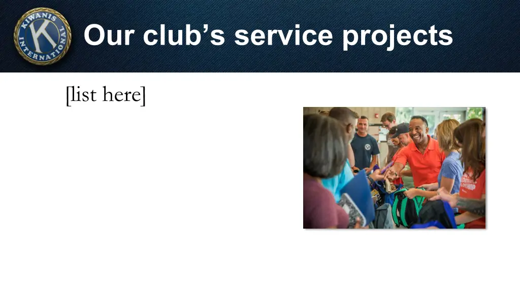 our club s service projects