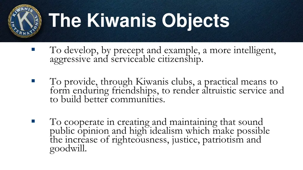 the kiwanis objects 1