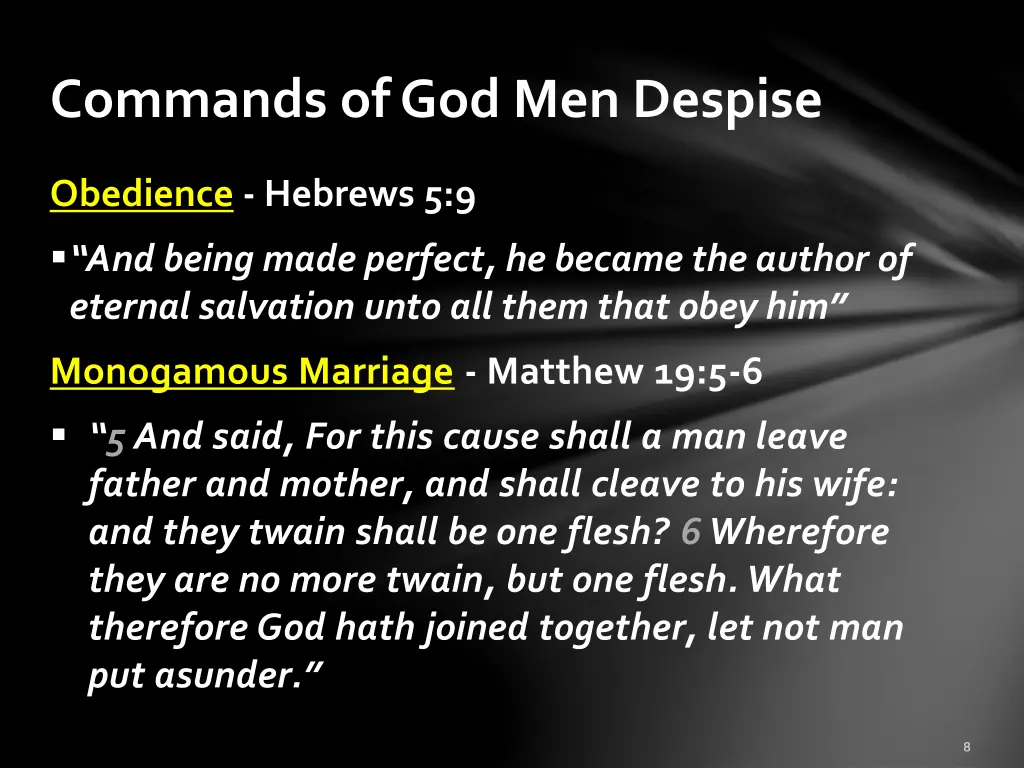 commands of god men despise