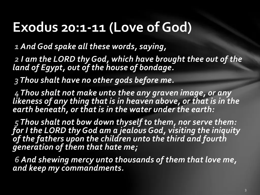 exodus 20 1 11 love of god