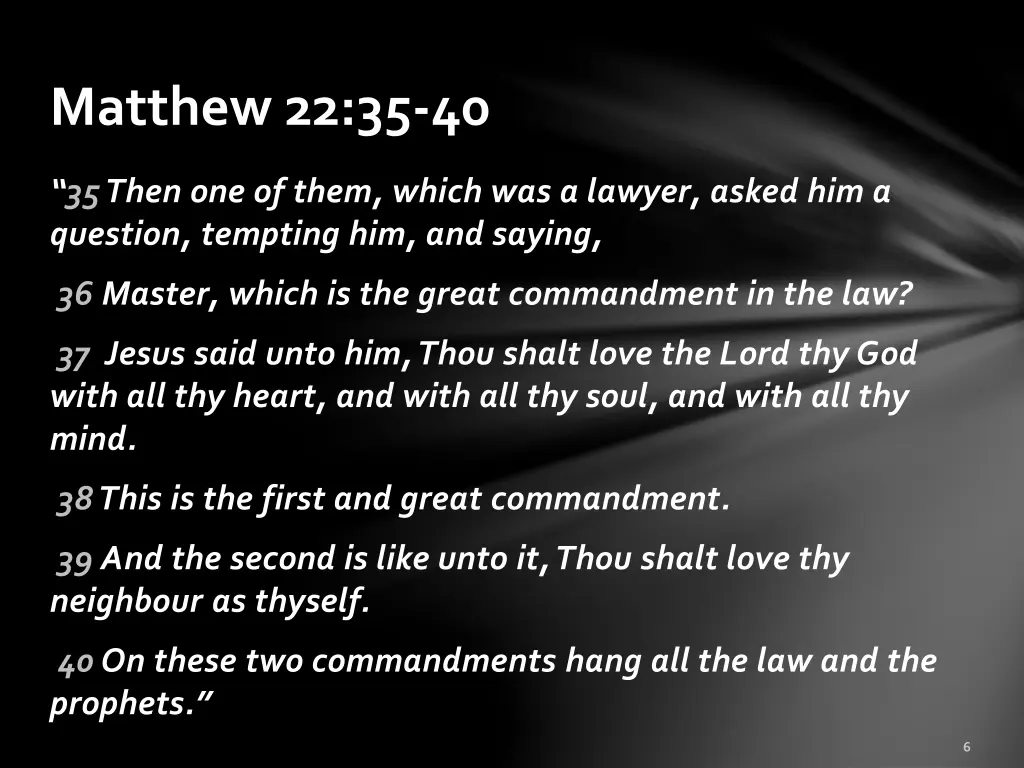 matthew 22 35 40