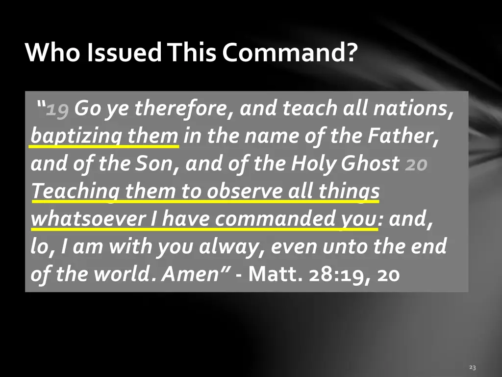 who issued this command