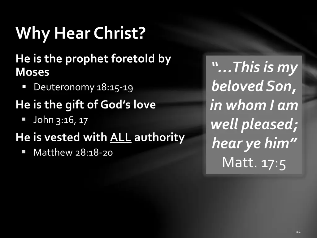 why hear christ