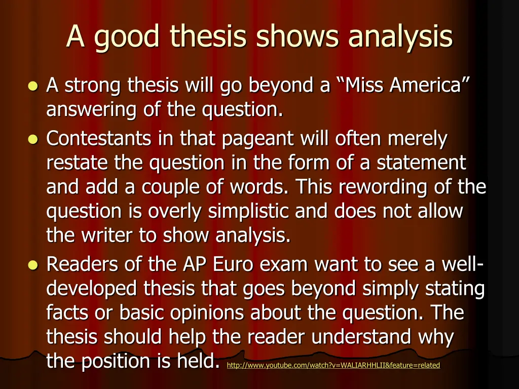 a good thesis shows analysis