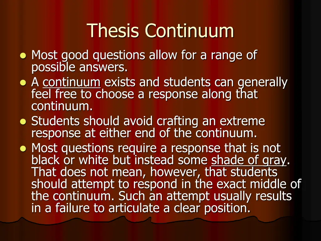 thesis continuum