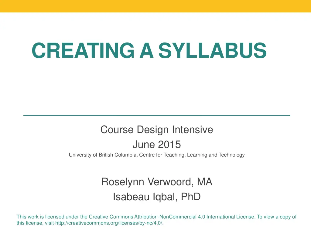 creating a syllabus