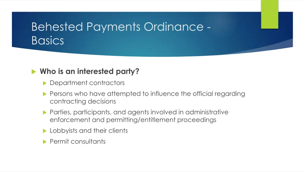 behested payments ordinance basics 1