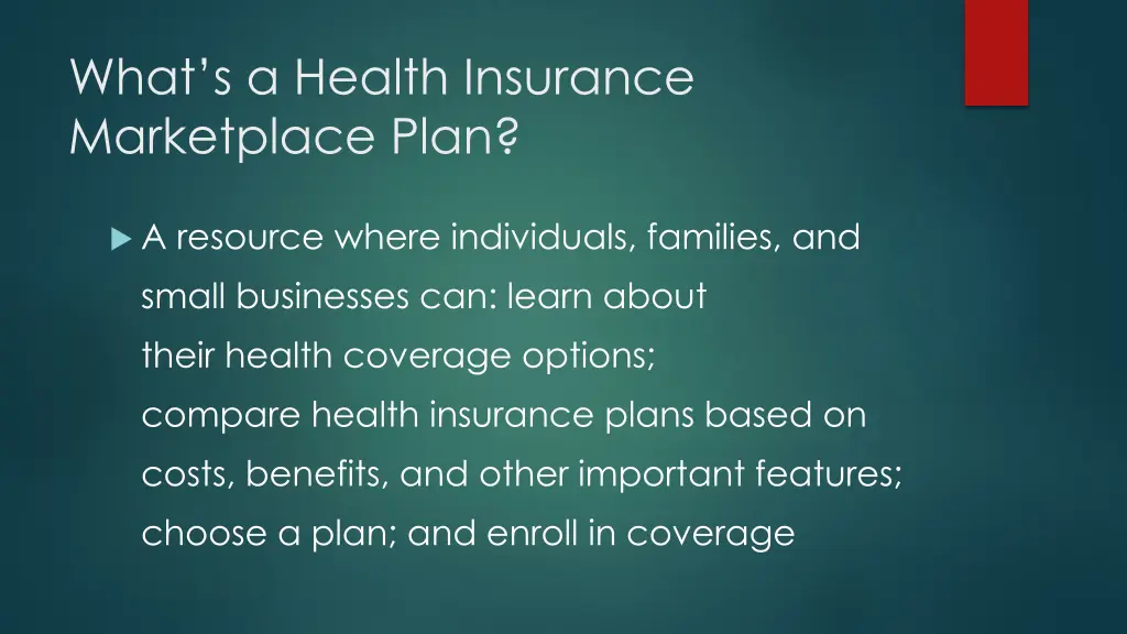 what s a health insurance marketplace plan
