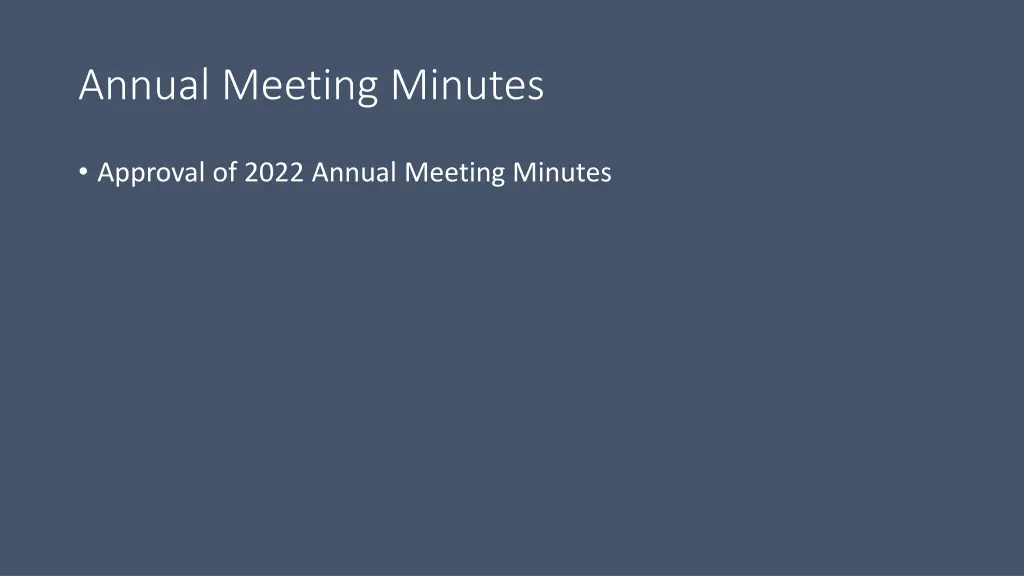 annual meeting minutes