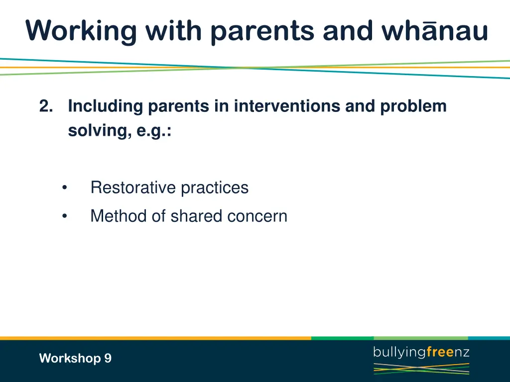 working with parents and whanau 1