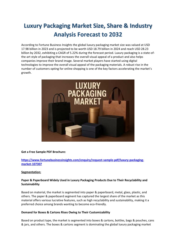 luxury packaging market size share industry