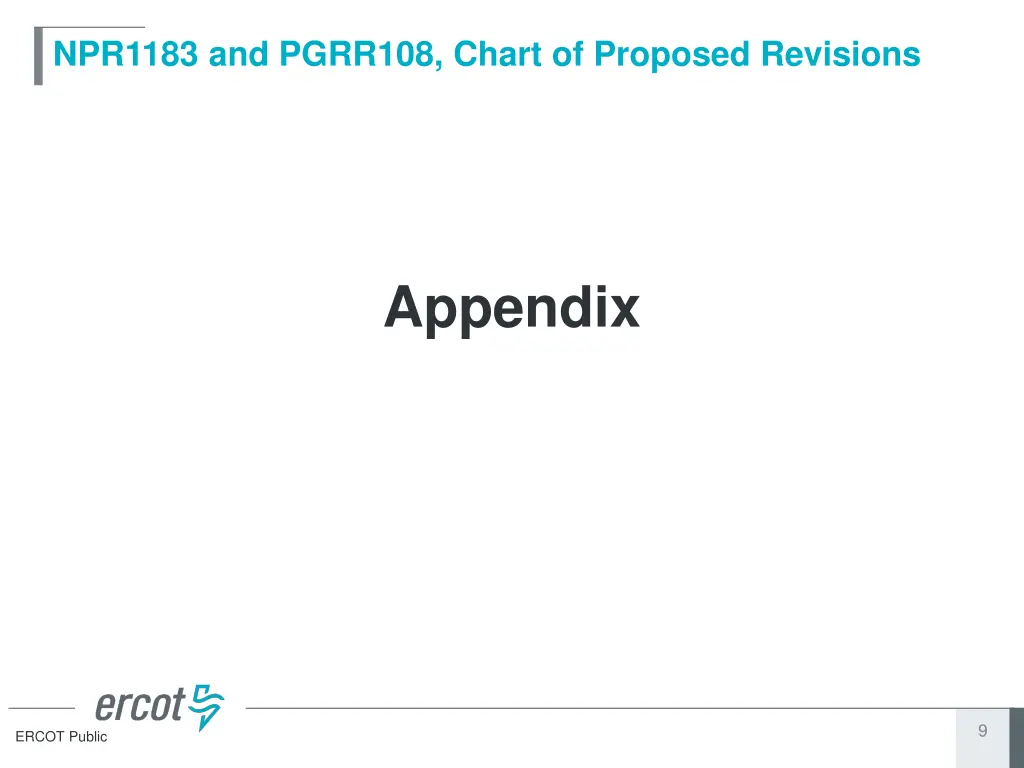 npr1183 and pgrr108 chart of proposed revisions