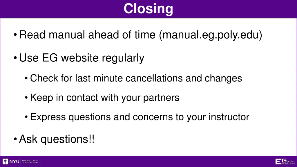 closing