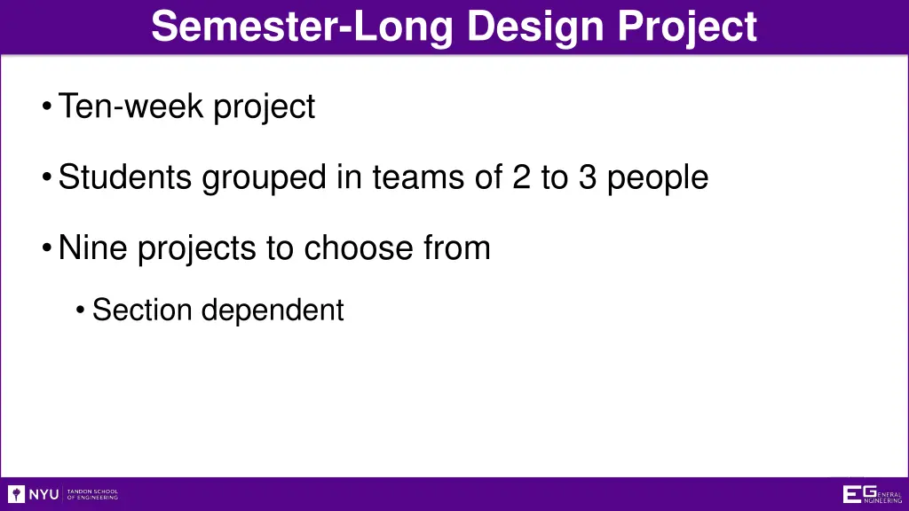 semester long design project