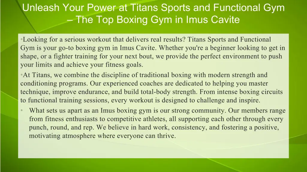 unleash your power at titans sports