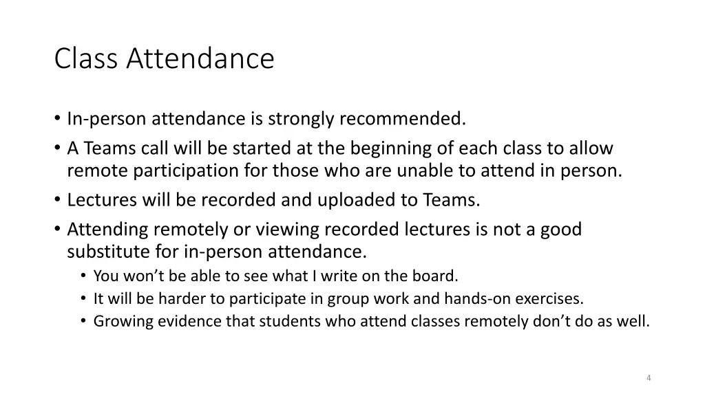 class attendance