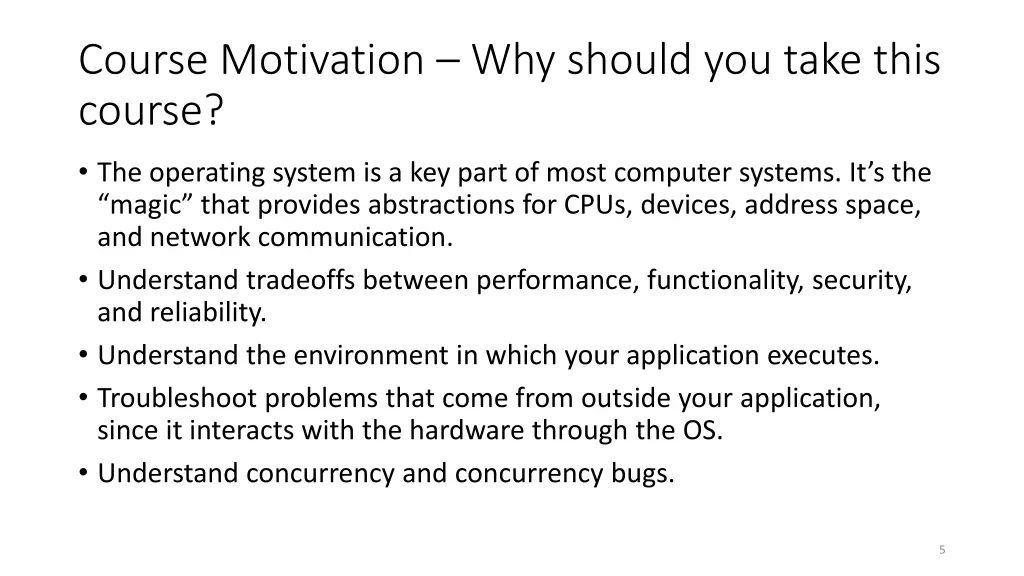 course motivation why should you take this course