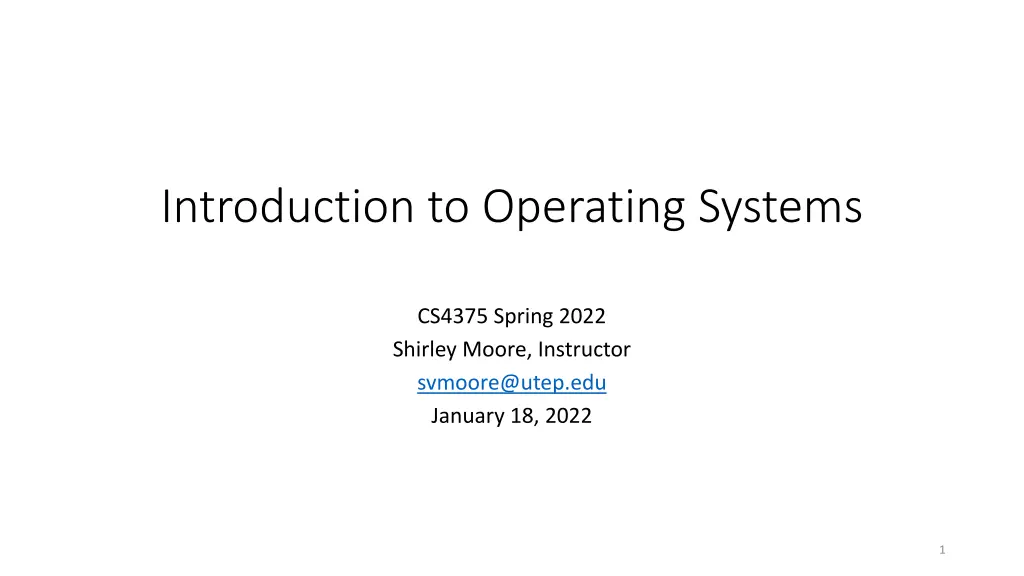 introduction to operating systems