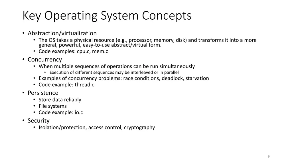 key operating system concepts
