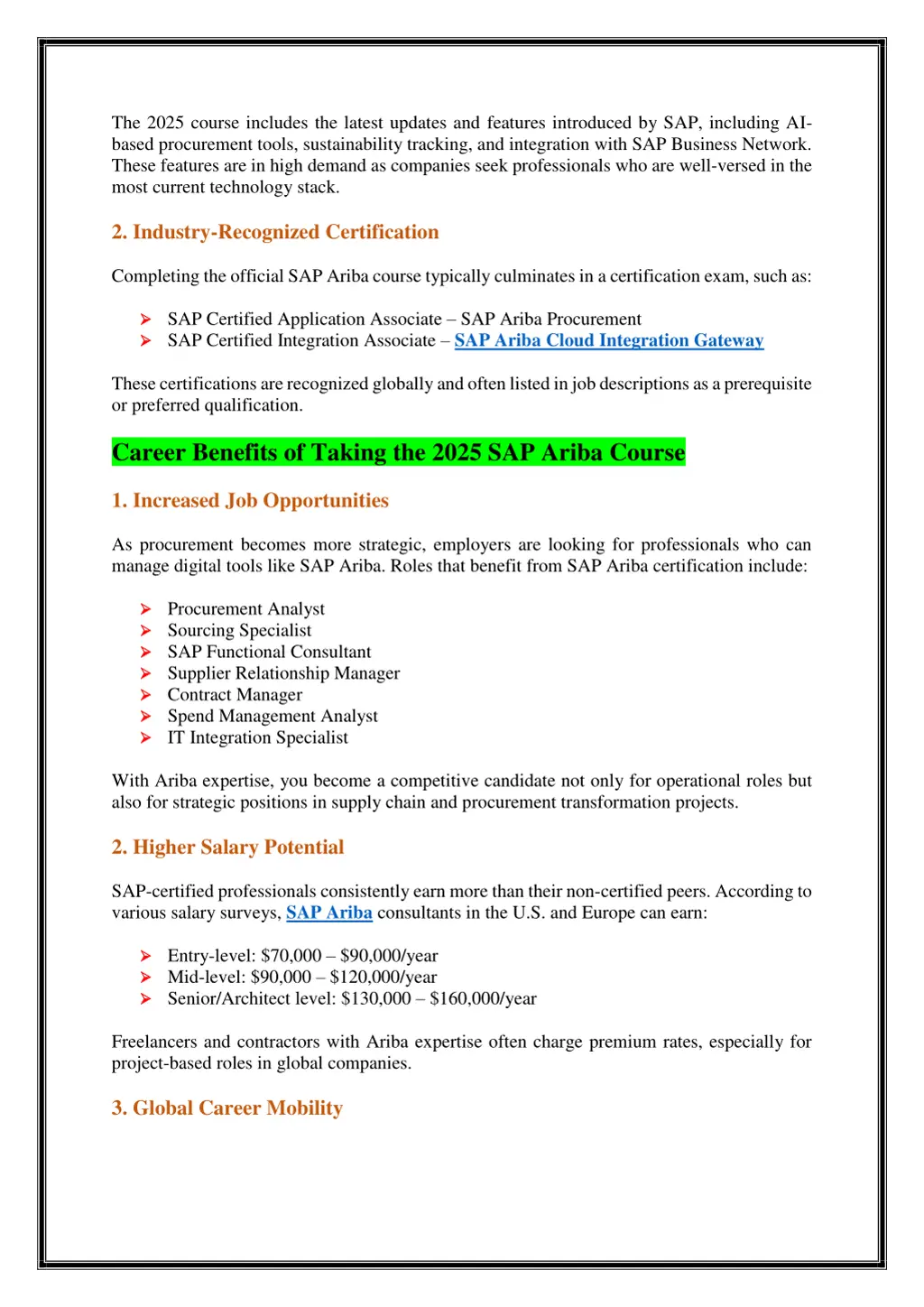 the 2025 course includes the latest updates
