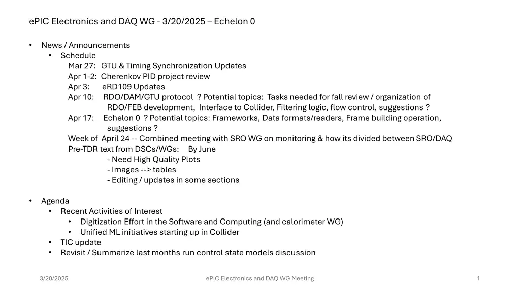 epic electronics and daq wg 3 20 2025 echelon 0