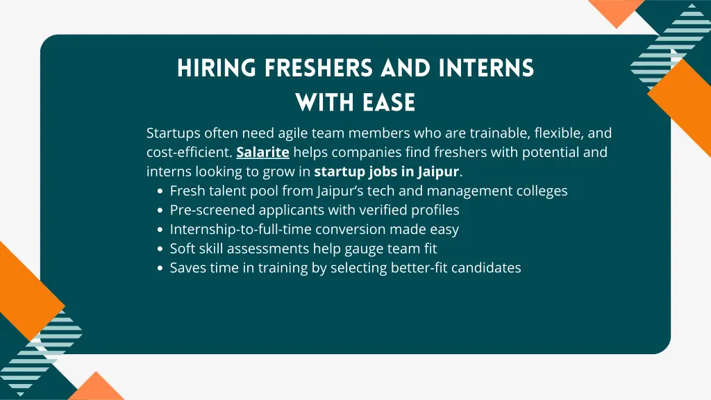 hiring freshers and interns with ease startups