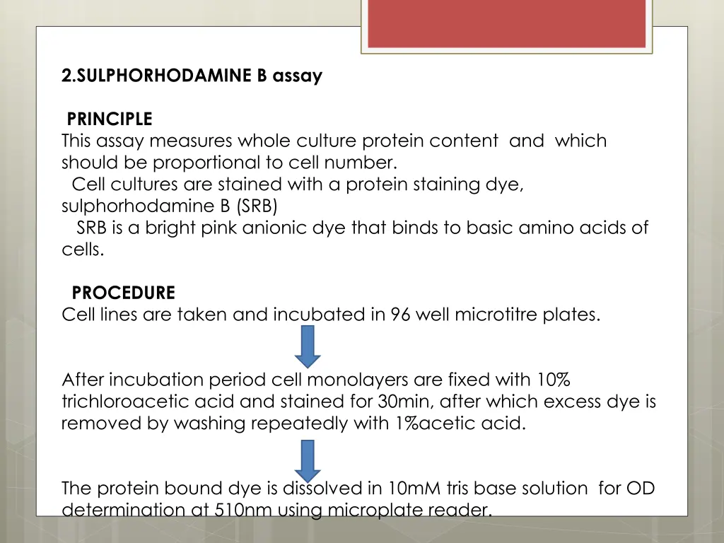 2 sulphorhodamine b assay principle this assay