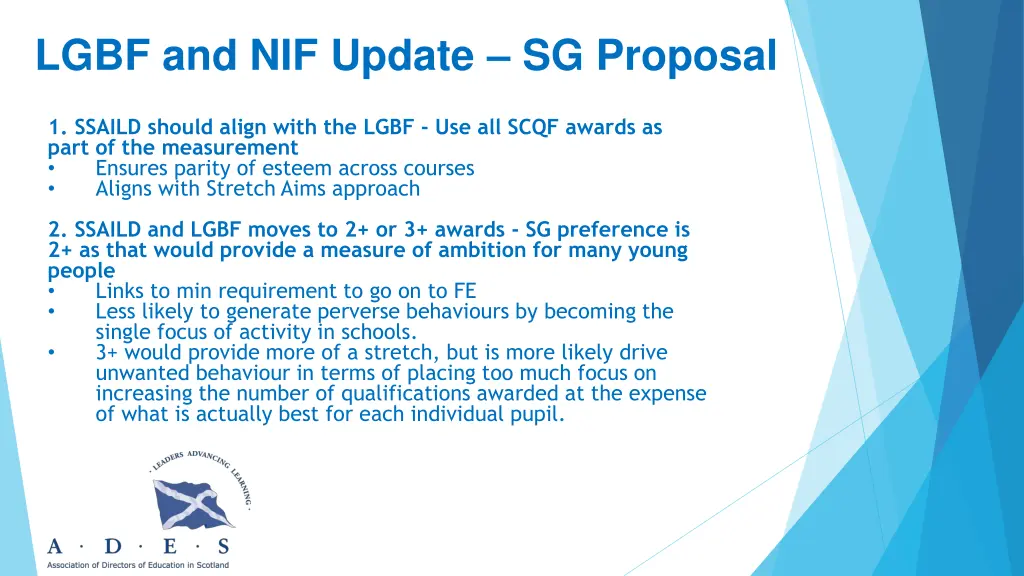 lgbf and nif update sg proposal