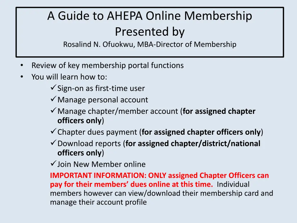 a guide to ahepa online membership presented