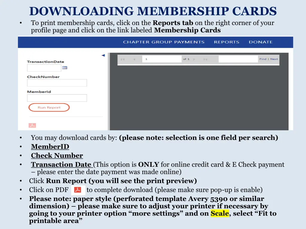 downloading membership cards to print membership