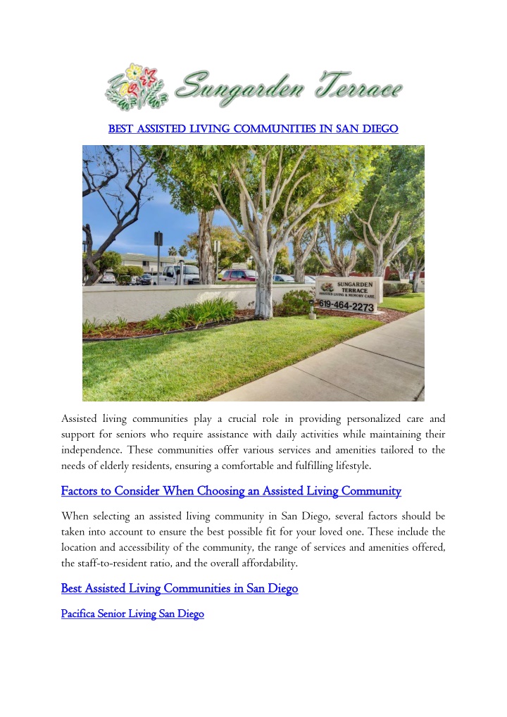 best assisted living communities in san diego