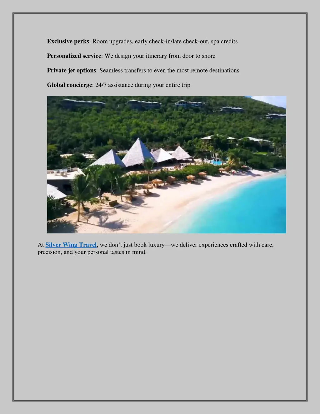 exclusive perks room upgrades early check in late