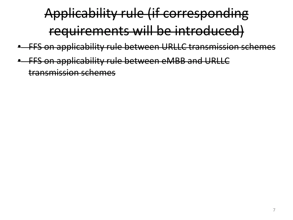 applicability rule if corresponding requirements
