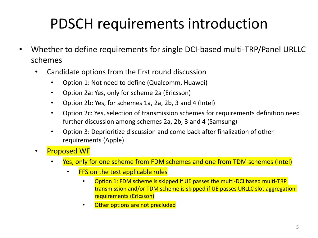 pdsch requirements introduction