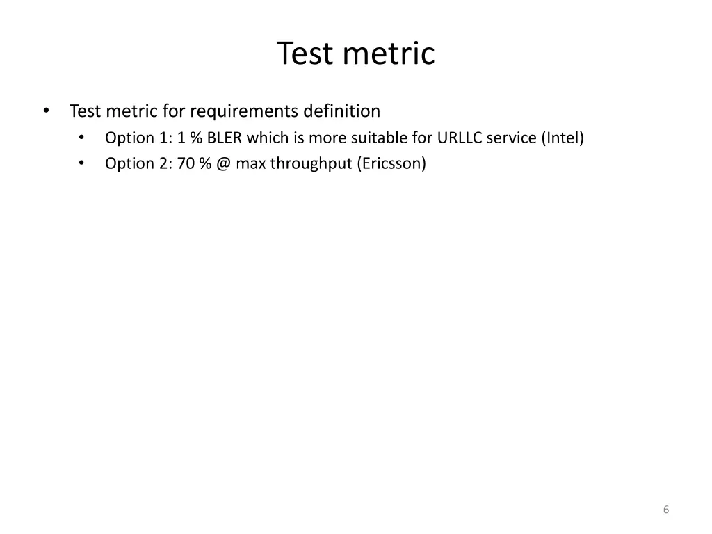 test metric