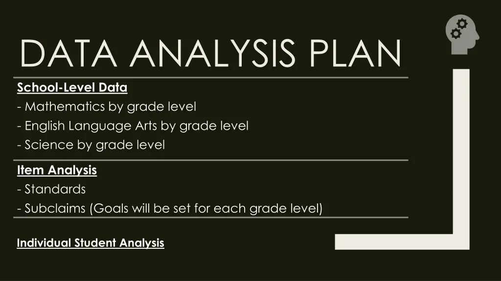 data analysis plan school level data mathematics