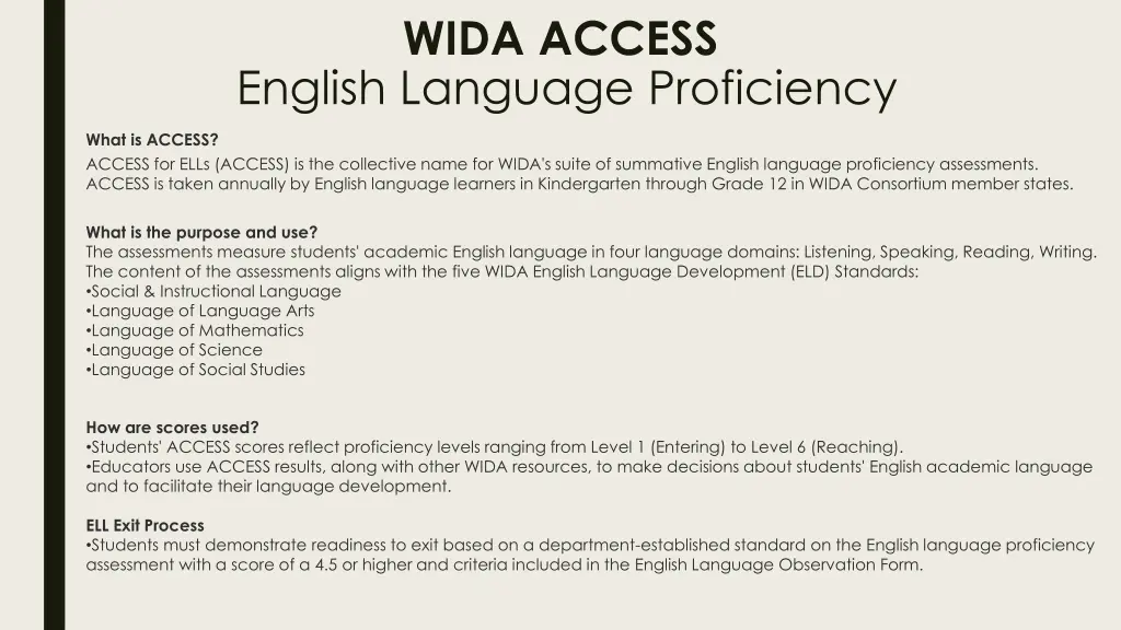 wida access