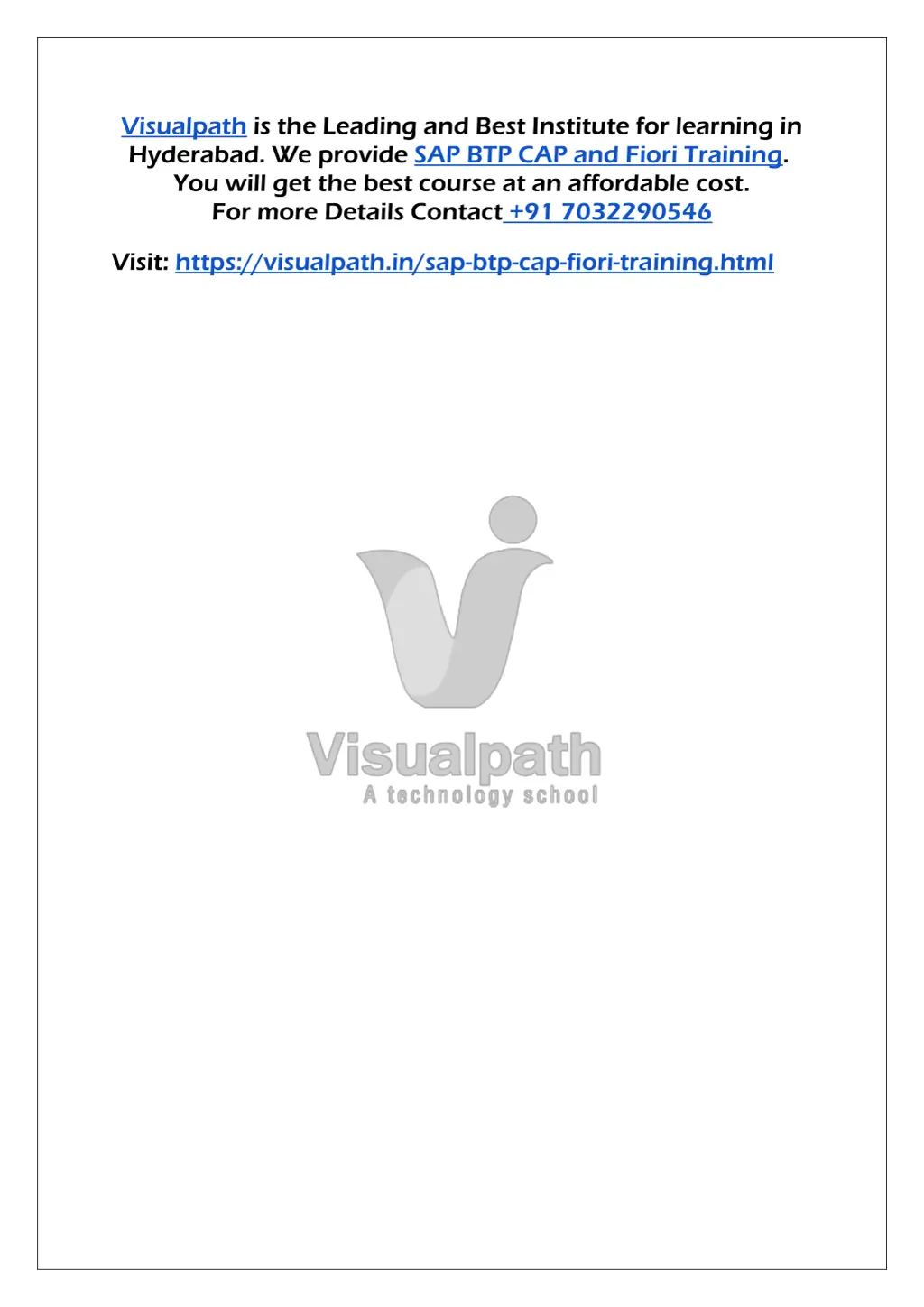 visualpath is the leading and best institute