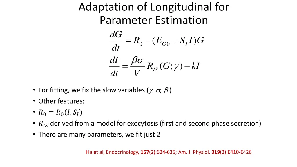 adaptation of longitudinal for parameter
