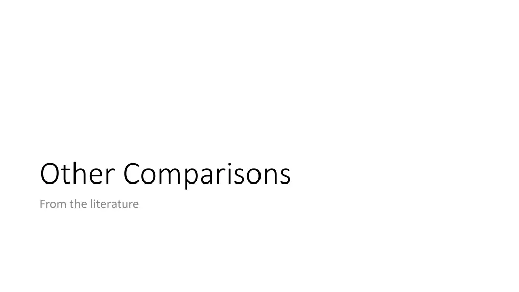 other comparisons from the literature