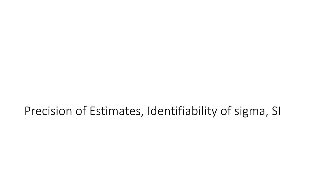 precision of estimates identifiability of sigma si
