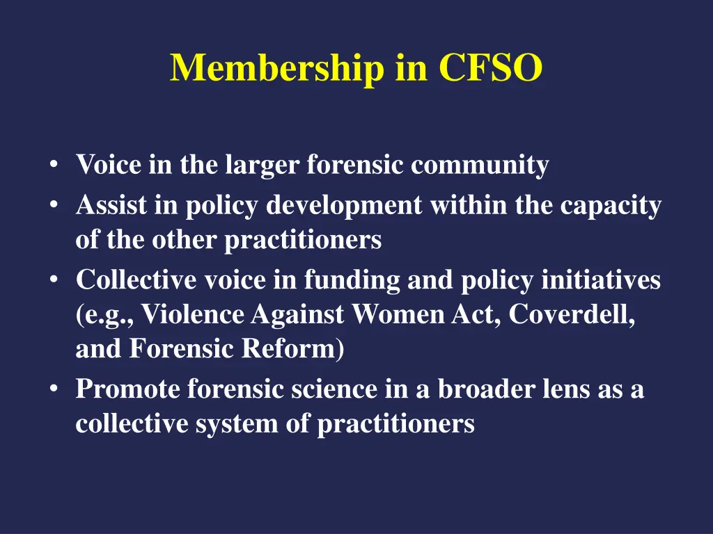 membership in cfso